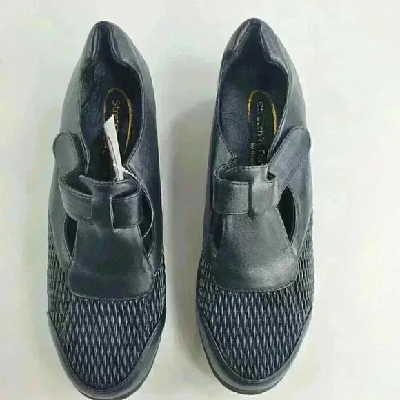 Stretch'n Form by Beacon Adjustable Strap Black Women Comfort Shoes Size 6W New - Picture 5 of 12
